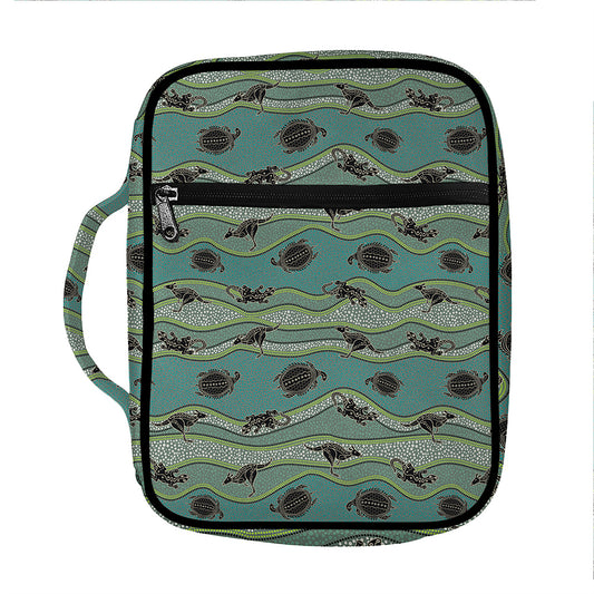 Aboriginal Animals Pattern Print Front Pocket Bible Bag