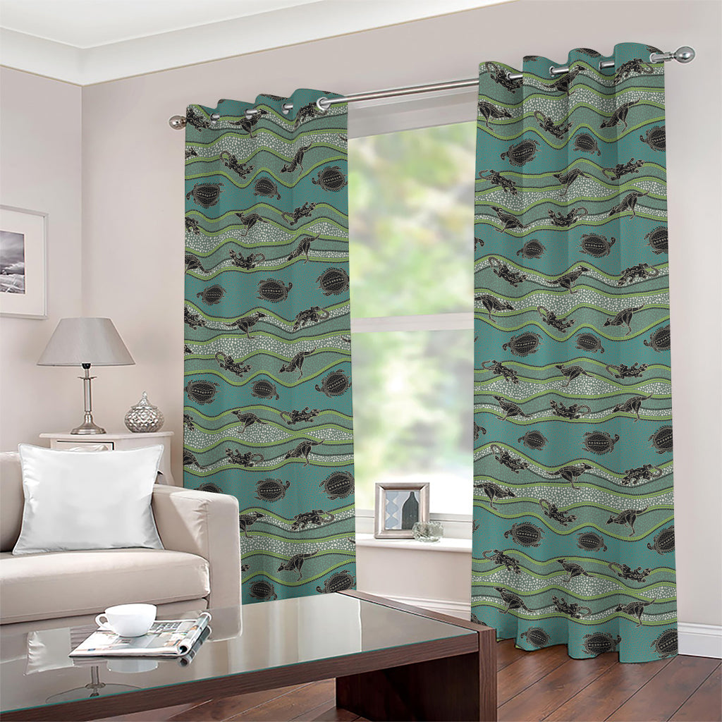 Aboriginal Animals Pattern Print Grommet Curtains