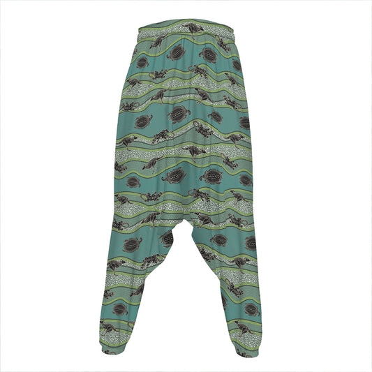 Aboriginal Animals Pattern Print Hammer Pants