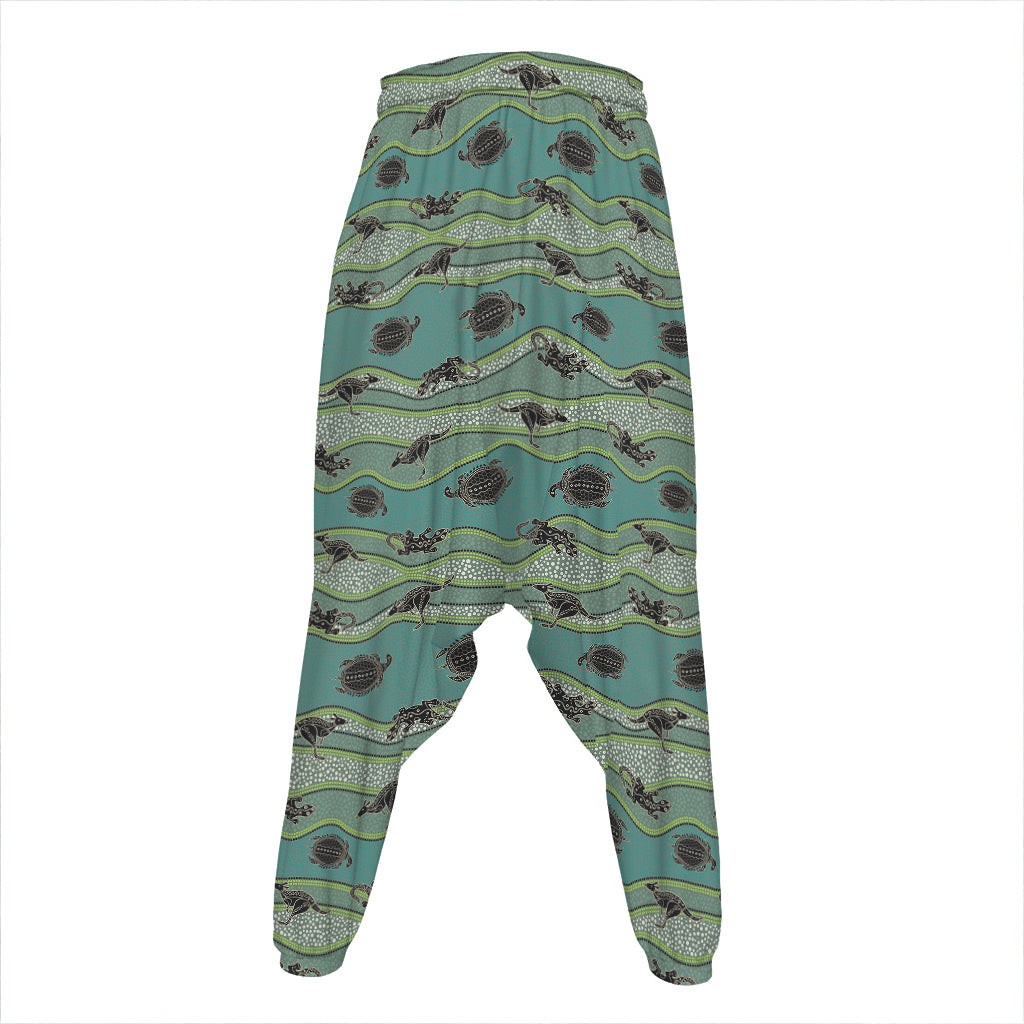 Aboriginal Animals Pattern Print Hammer Pants