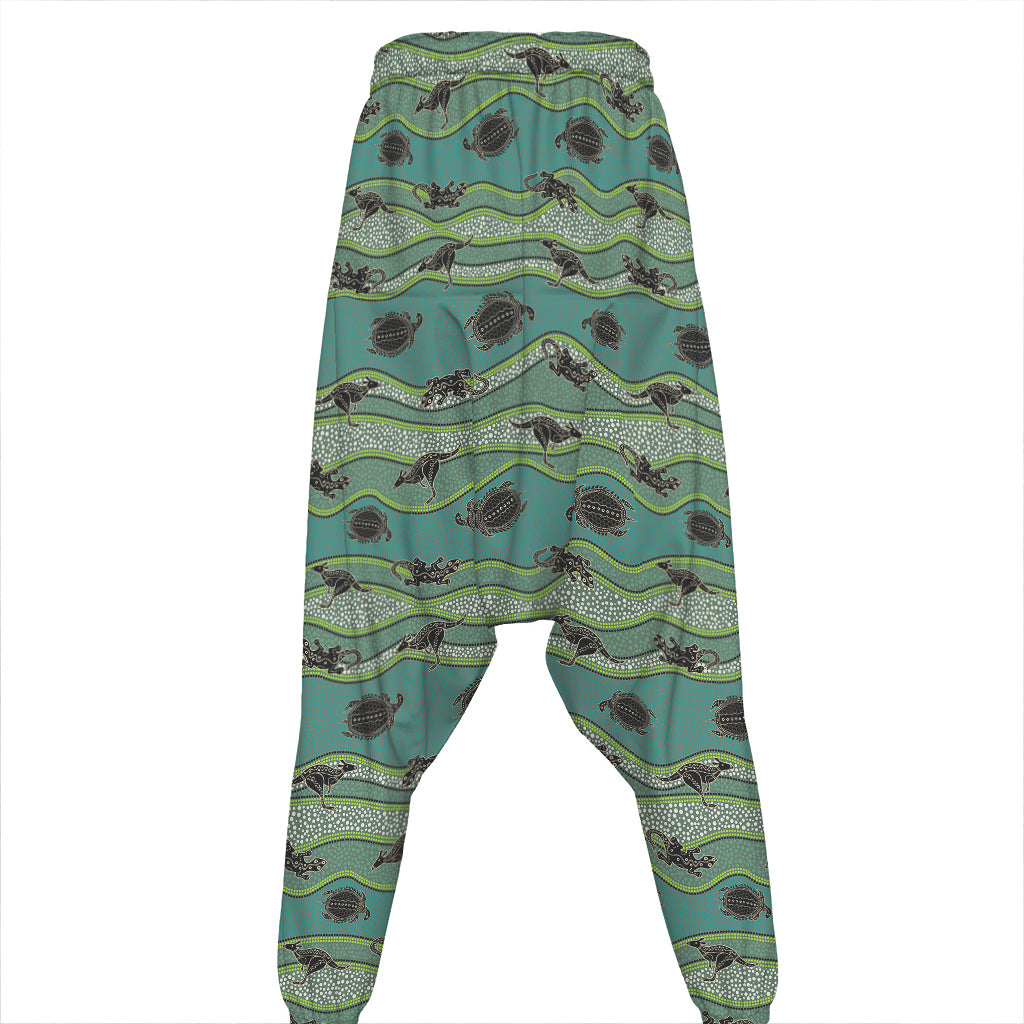Aboriginal Animals Pattern Print Hammer Pants
