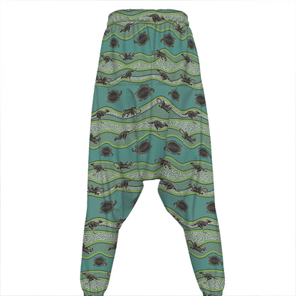 Aboriginal Animals Pattern Print Hammer Pants