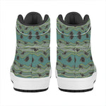 Aboriginal Animals Pattern Print High Top Leather Sneakers