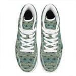 Aboriginal Animals Pattern Print High Top Leather Sneakers