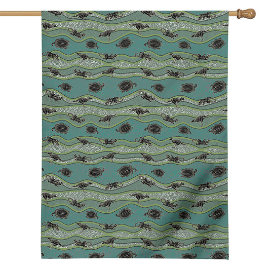 Aboriginal Animals Pattern Print House Flag