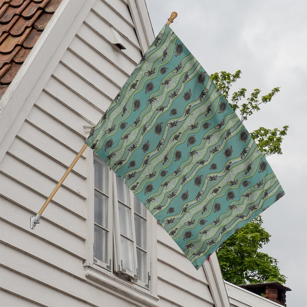 Aboriginal Animals Pattern Print House Flag