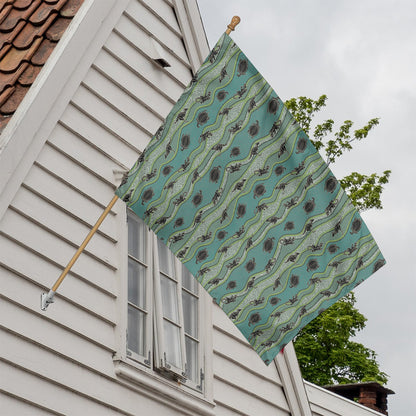 Aboriginal Animals Pattern Print House Flag