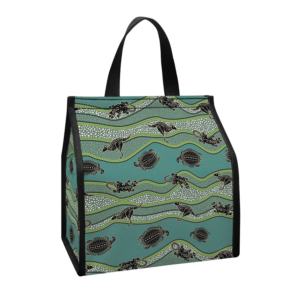 Aboriginal Animals Pattern Print Insulated Lunch Tote