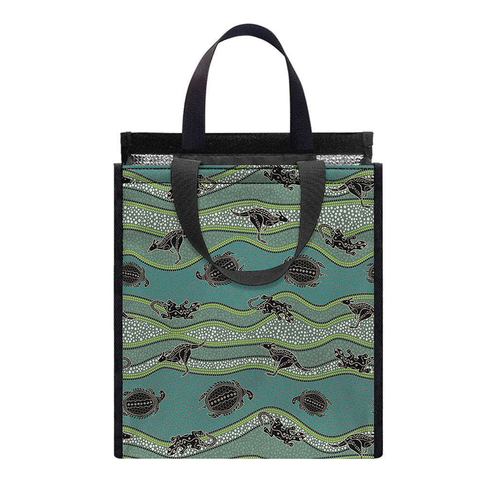Aboriginal Animals Pattern Print Insulated Lunch Tote