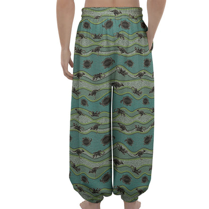 Aboriginal Animals Pattern Print Lantern Pants