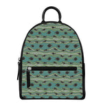 Aboriginal Animals Pattern Print Leather Backpack