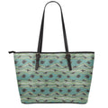 Aboriginal Animals Pattern Print Leather Tote Bag With Zipper