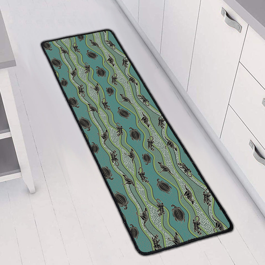 Aboriginal Animals Pattern Print Long Kitchen Mat