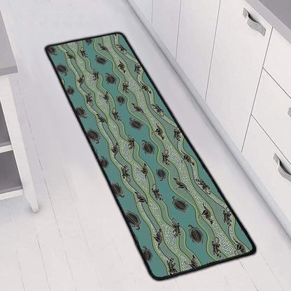 Aboriginal Animals Pattern Print Long Kitchen Mat
