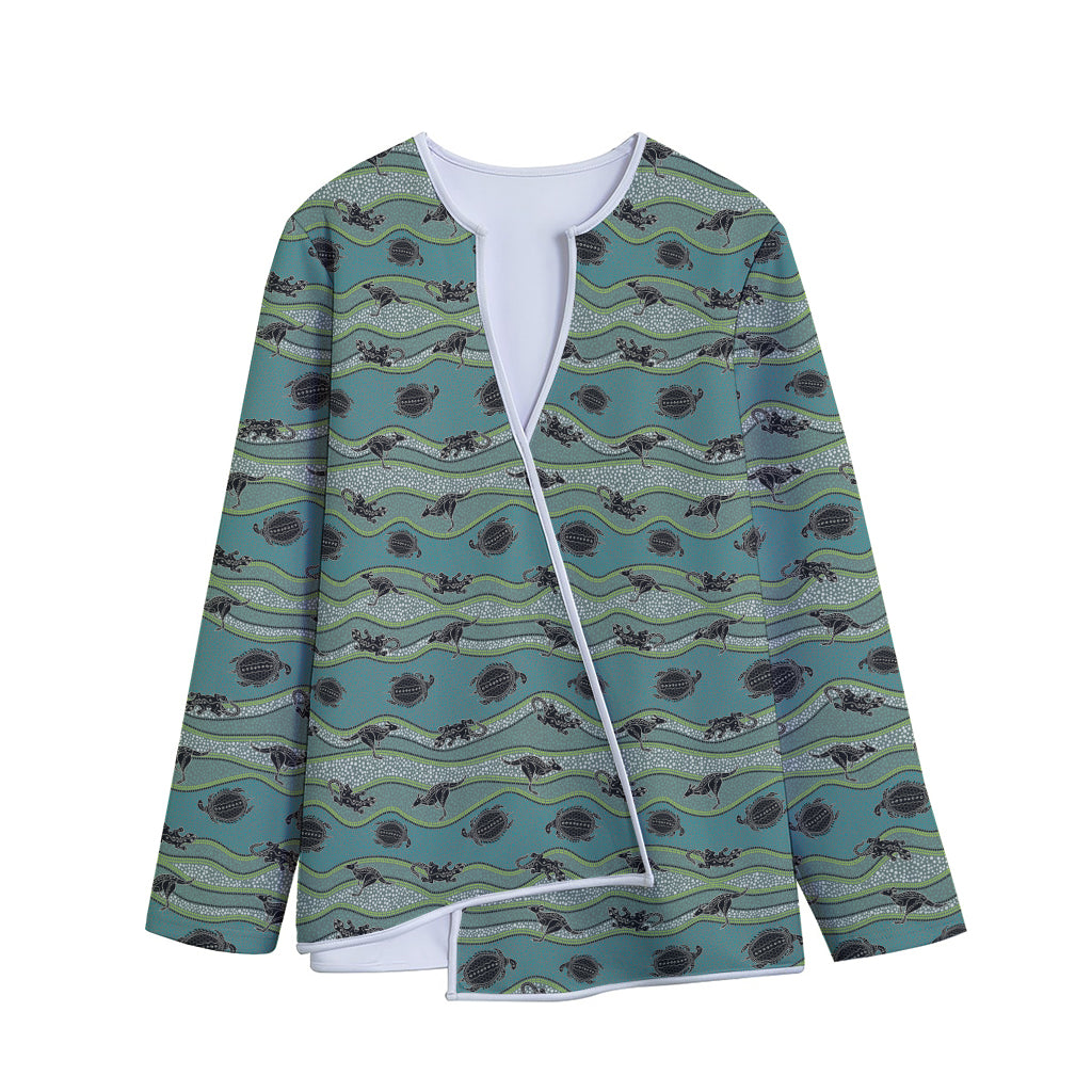 Aboriginal Animals Pattern Print Long Sleeve Short Coat