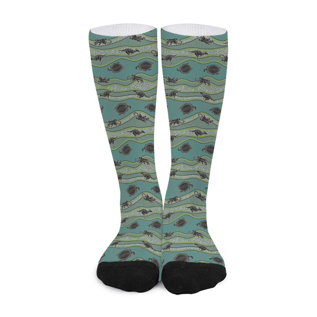 Aboriginal Animals Pattern Print Long Socks