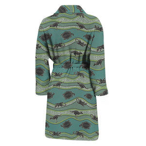 Aboriginal Animals Pattern Print Men's Bathrobe