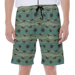 Aboriginal Animals Pattern Print Men's Beach Shorts