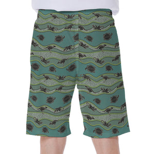 Aboriginal Animals Pattern Print Men's Beach Shorts