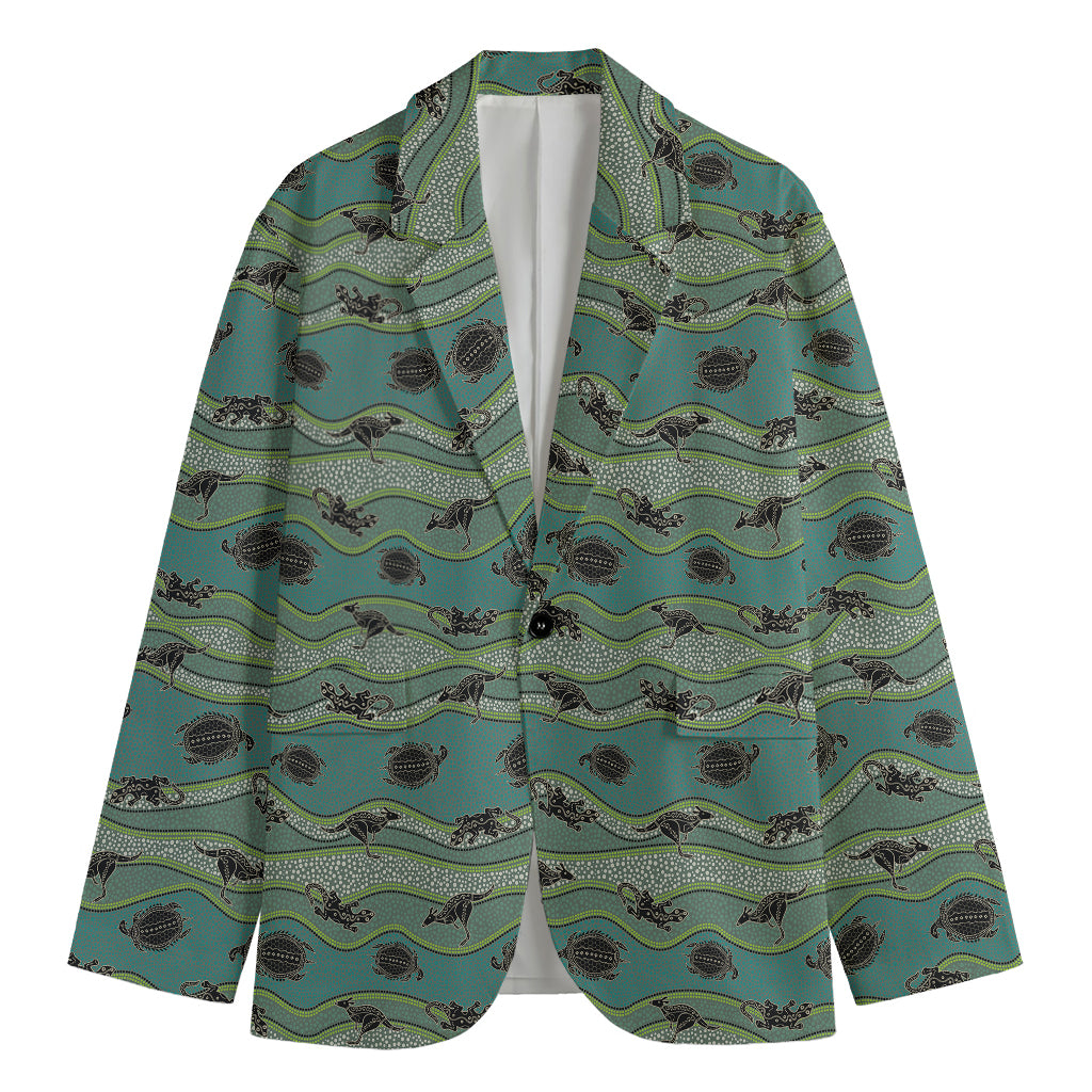 Aboriginal Animals Pattern Print Men's Blazer