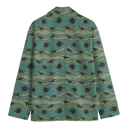 Aboriginal Animals Pattern Print Men's Blazer