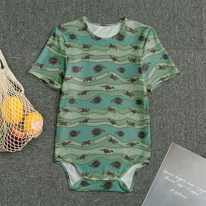Aboriginal Animals Pattern Print Men's Bodysuit