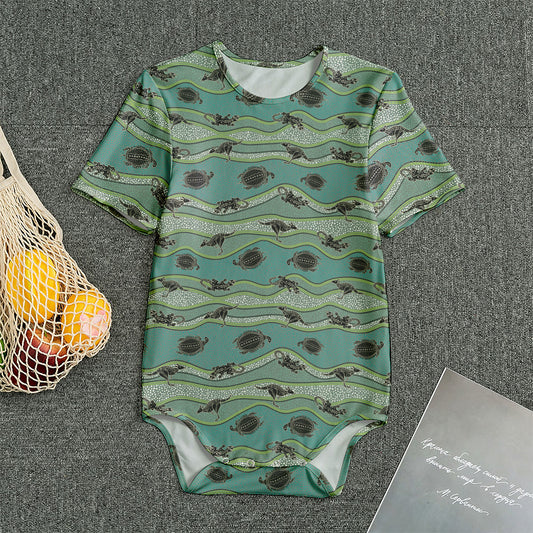 Aboriginal Animals Pattern Print Men's Bodysuit