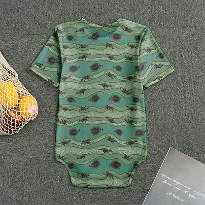 Aboriginal Animals Pattern Print Men's Bodysuit