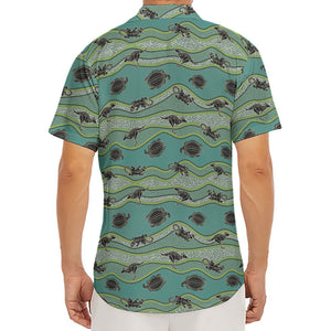 Aboriginal Animals Pattern Print Men's Deep V-Neck Shirt