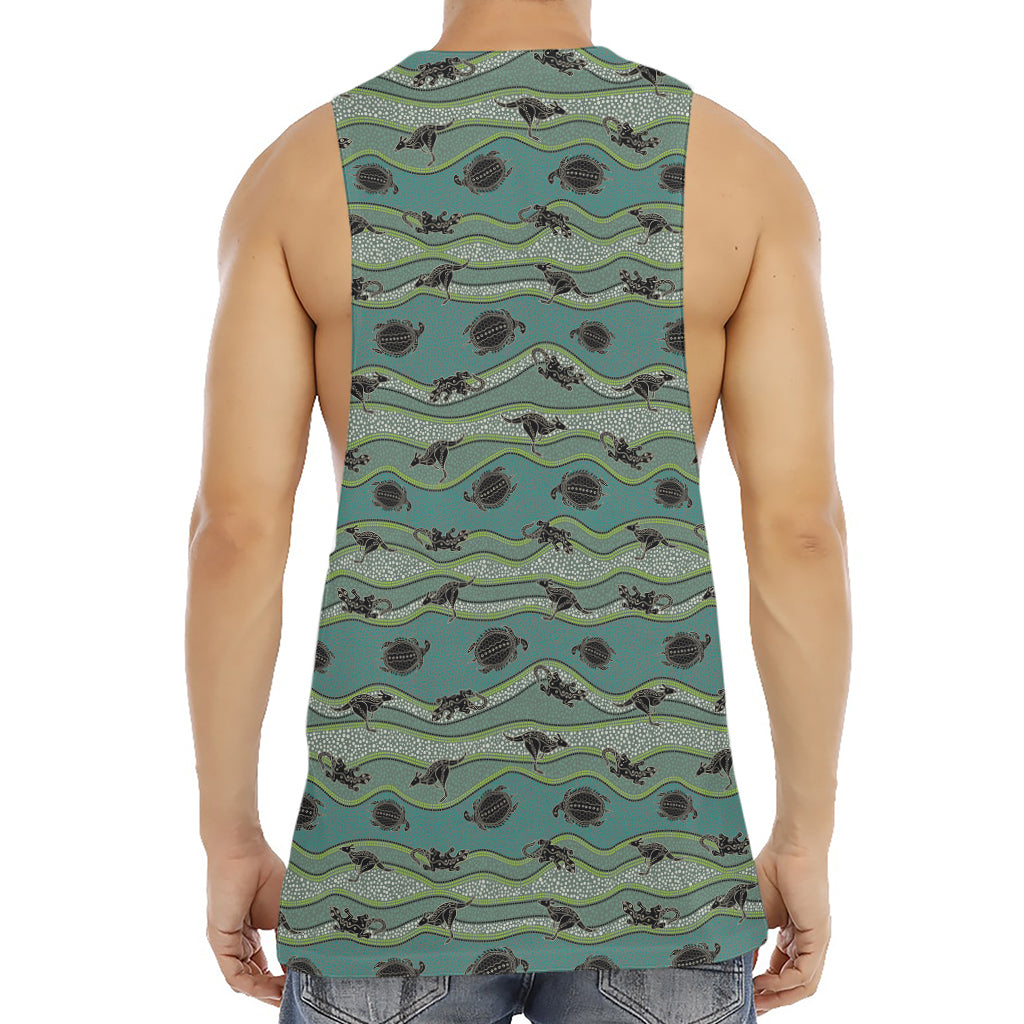 Aboriginal Animals Pattern Print Men's Muscle Tank Top