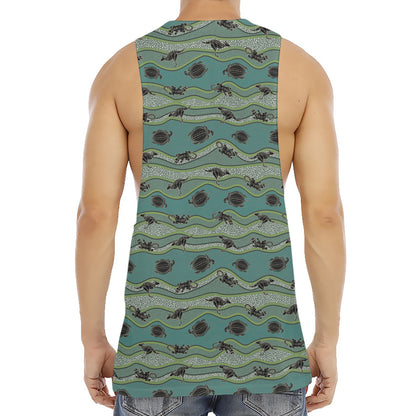 Aboriginal Animals Pattern Print Men's Muscle Tank Top