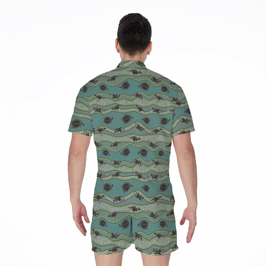 Aboriginal Animals Pattern Print Men's Rompers