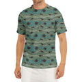 Aboriginal Animals Pattern Print Men's Short Sleeve Rash Guard