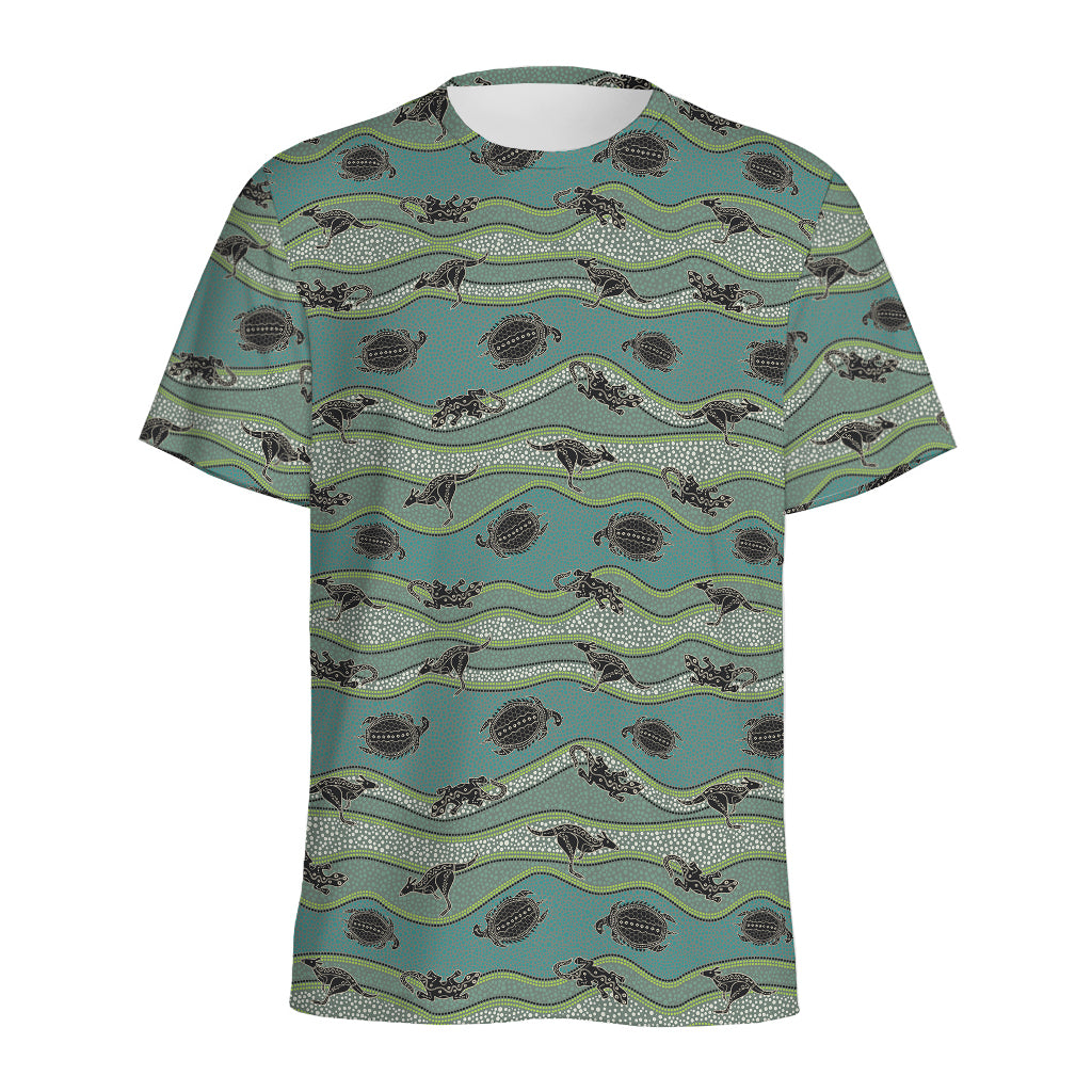 Aboriginal Animals Pattern Print Men's Sports T-Shirt