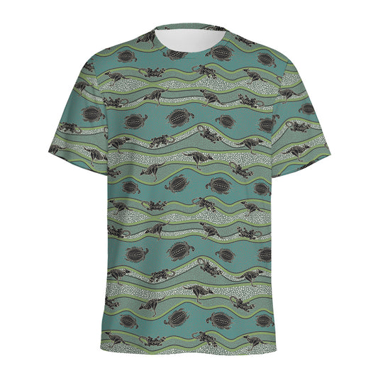 Aboriginal Animals Pattern Print Men's Sports T-Shirt