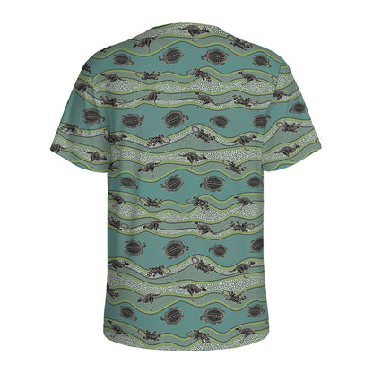 Aboriginal Animals Pattern Print Men's Sports T-Shirt