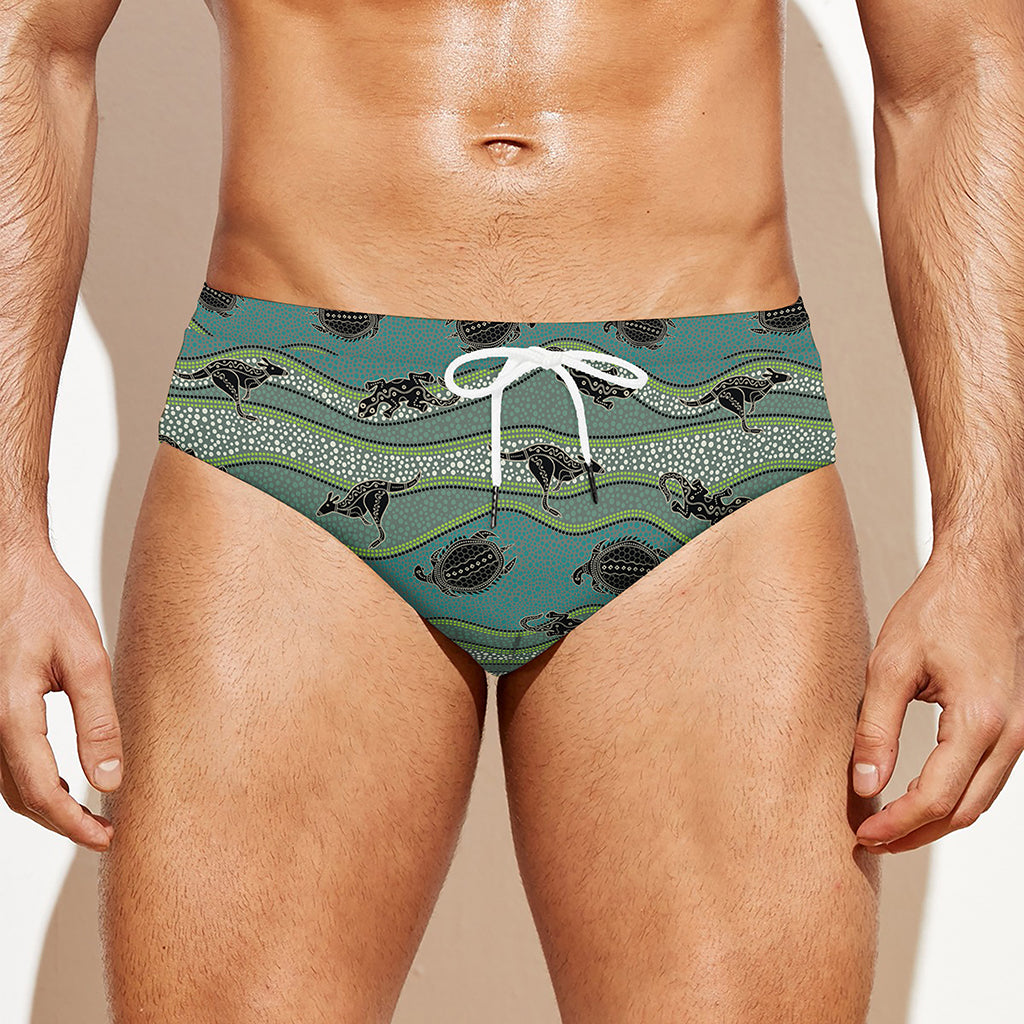 Aboriginal Animals Pattern Print Men's Swim Briefs