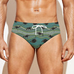 Aboriginal Animals Pattern Print Men's Swim Briefs