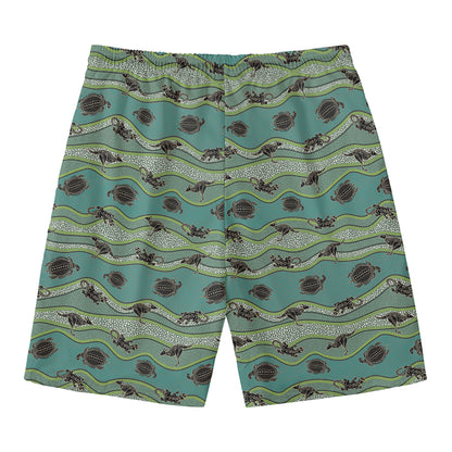 Aboriginal Animals Pattern Print Men's Swim Trunks