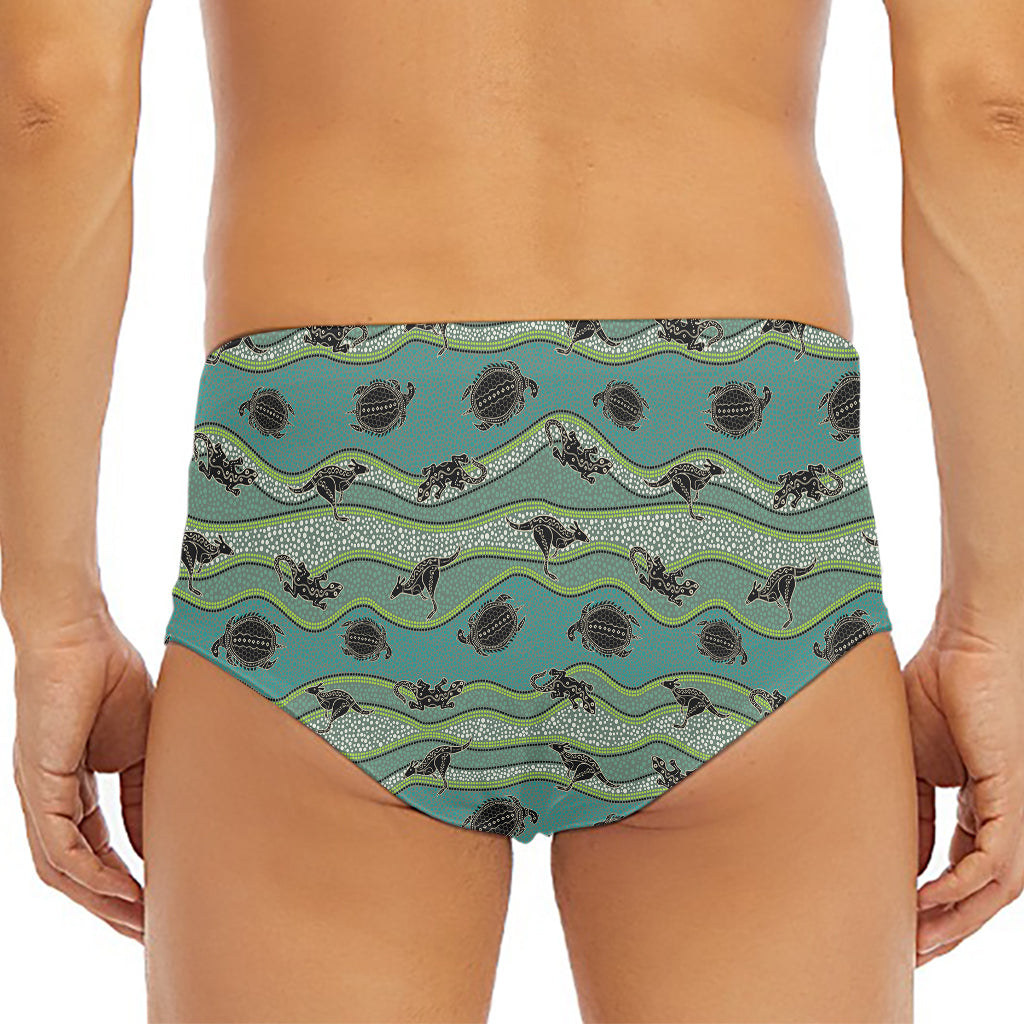 Aboriginal Animals Pattern Print Men's Triangle Swim Briefs