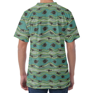 Aboriginal Animals Pattern Print Men's Velvet T-Shirt