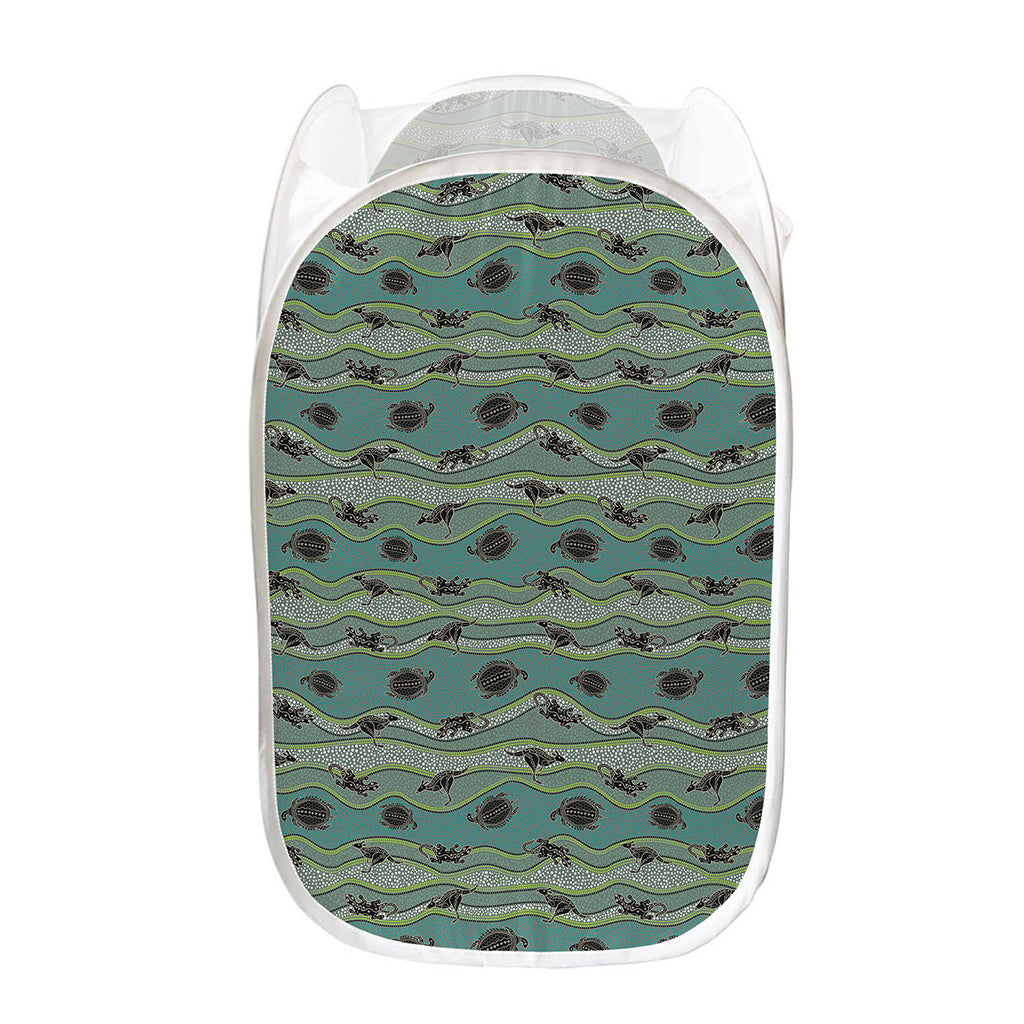 Aboriginal Animals Pattern Print Mesh Laundry Hamper