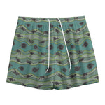 Aboriginal Animals Pattern Print Mesh Shorts