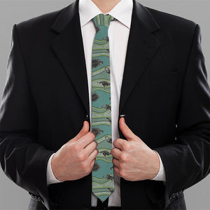 Aboriginal Animals Pattern Print Necktie