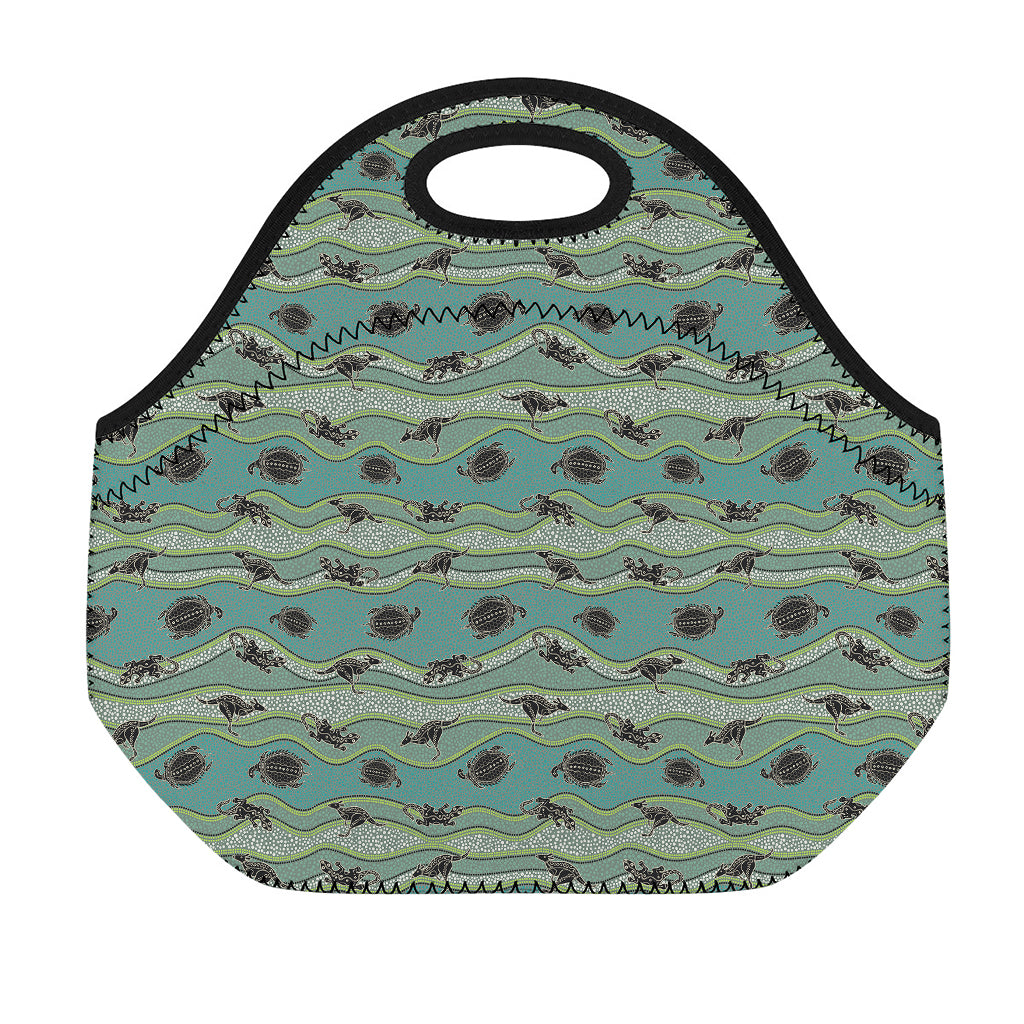 Aboriginal Animals Pattern Print Neoprene Lunch Bag