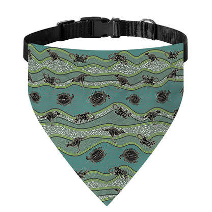 Aboriginal Animals Pattern Print Over The Collar Dog Bandana