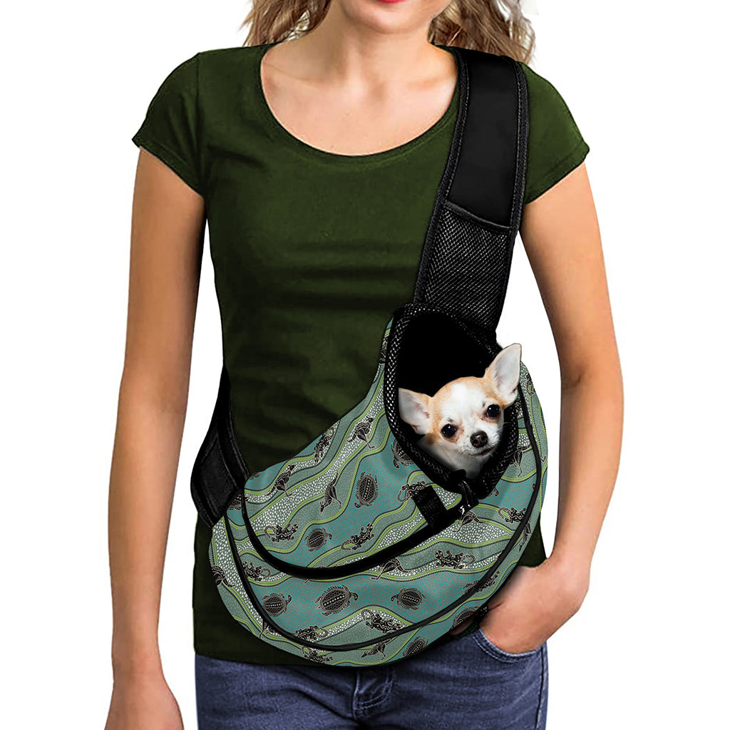 Aboriginal Animals Pattern Print Pet Sling Carrier