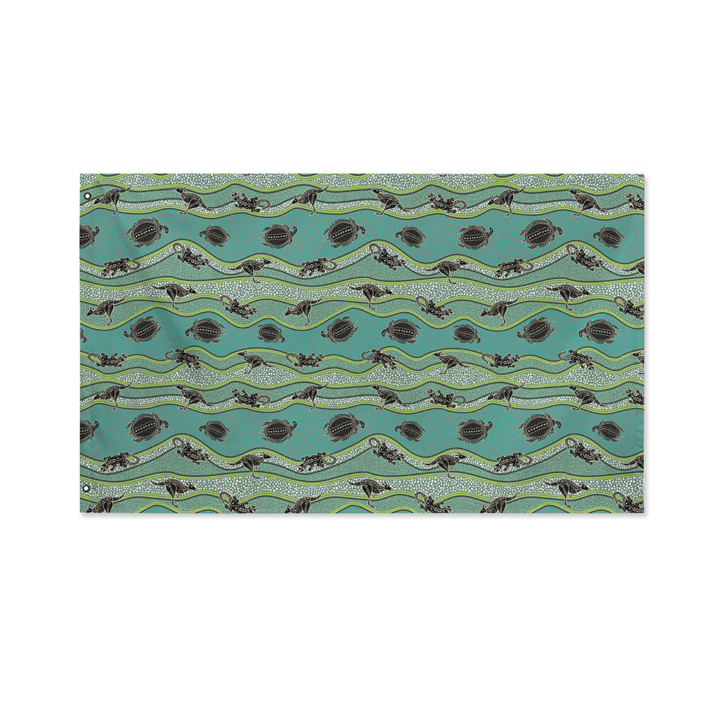 Aboriginal Animals Pattern Print Polyester Flag