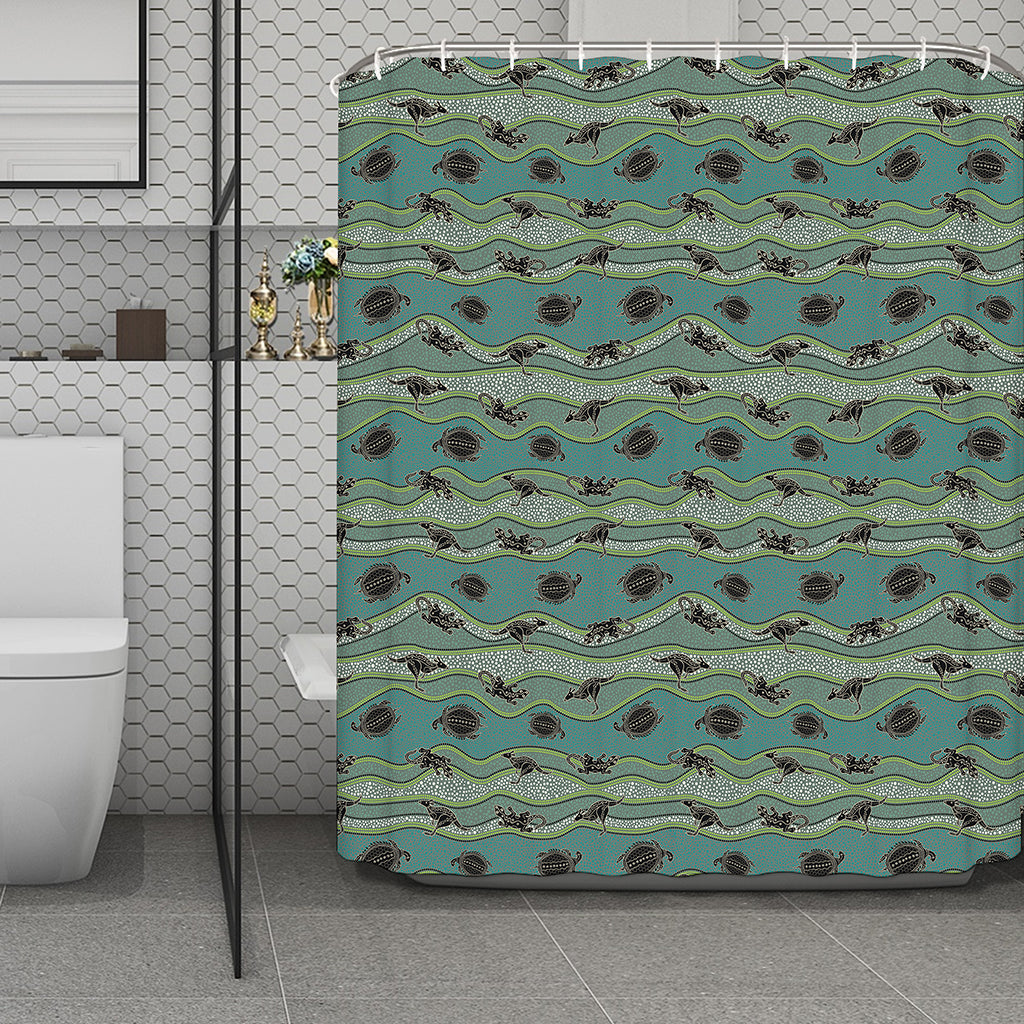 Aboriginal Animals Pattern Print Polyester Shower Curtain