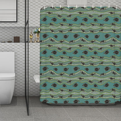 Aboriginal Animals Pattern Print Polyester Shower Curtain